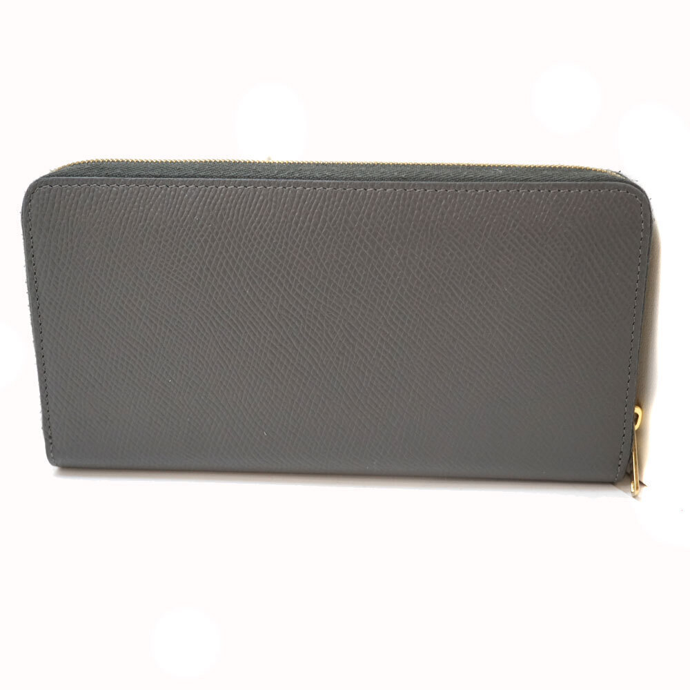 Celine Gray Around Zip Wallet Leather